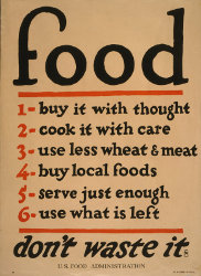 Affiche américaine anti-gaspillage de 1917